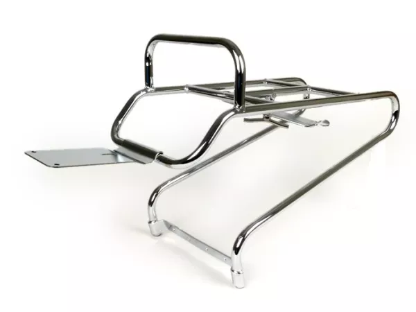 Portaequipajes trasero -MOTO NOSTRA horizontal rueda de repuesto- Vespa PX80, PX125, PX150, PX200 - Cromo