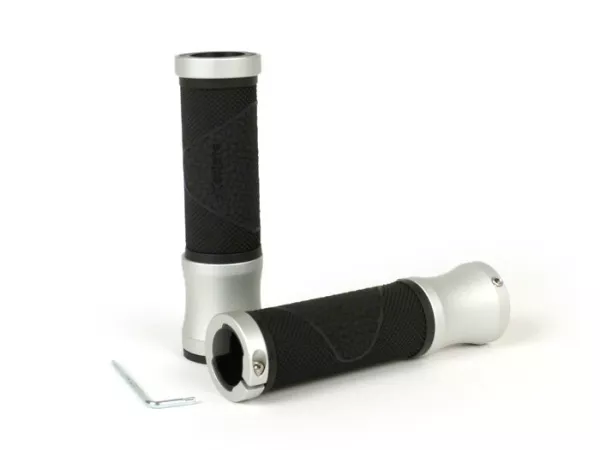 Handvatten -ARIETE Alu Rub, ruitpatroon- Vespa GT, GTL, GTS 125-200-250-300ccm, Ø 22,5-24mm - Aluminium