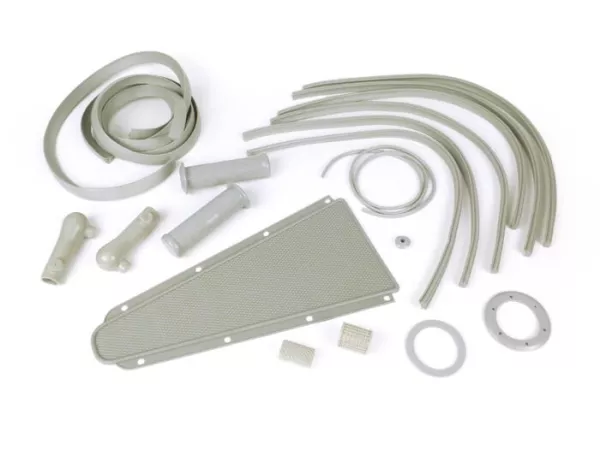 Gummiteileset -VESPA 19-teilig- Vespa Rally180 (VSD1T), Rally200 (VSE1T), TS125, Sprint150, Sprint Veloce150, GT125, GTR125, Super125, Super150, GL150 - Grau