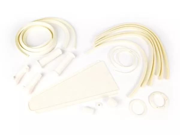 Rubber kit -VESPA 19 pcs- Vespa Rally180 (VSD1T), Rally200 (VSE1T), TS125, Sprint150, Sprint Veloce150, GT125, GTR125, Super125, Super150, GL150 - white
