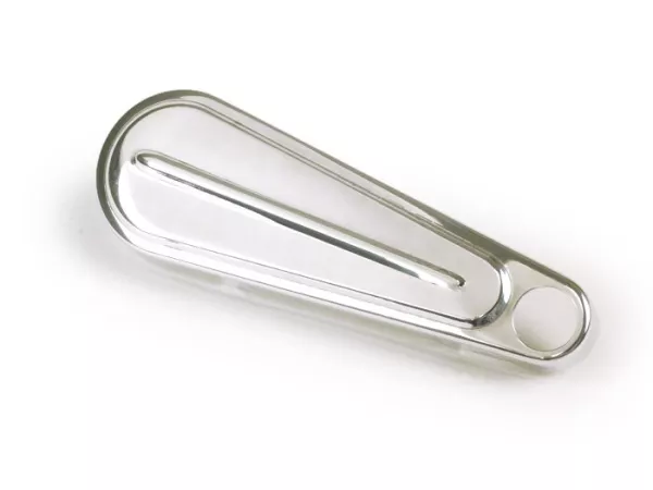 Fork link cover -OEM QUALITY- Vespa Rally180 (VSD1T), Rally200 (VSE1T), Sprint - with hole, polished