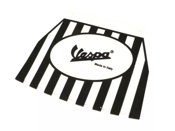 Spritzschutz - Schmutzfänger - Schmutzlappen -CLASSIC Vespa, Streifen- Weiss/Schwarz