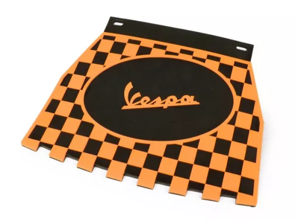 Spritzschutz - Schmutzfänger - Schmutzlappen -CLASSIC Vespa, karomuster- Schwarz/Orange