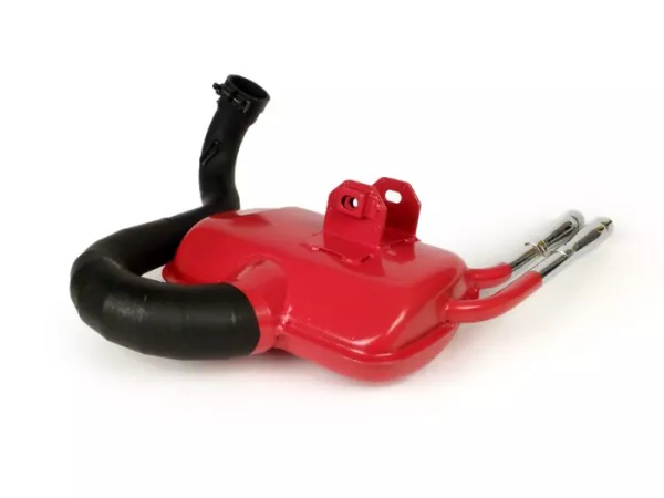Escape -RR-Box Sport doble tubo- Vespa PX200 - Rojo