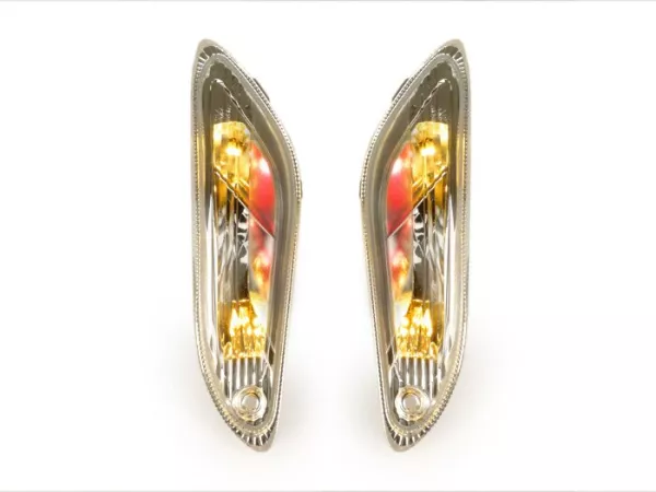 Knipperlichtenset -POWER 1 LED (E-markering)- Vespa Primavera, Sprint - wit - achter - helder glas