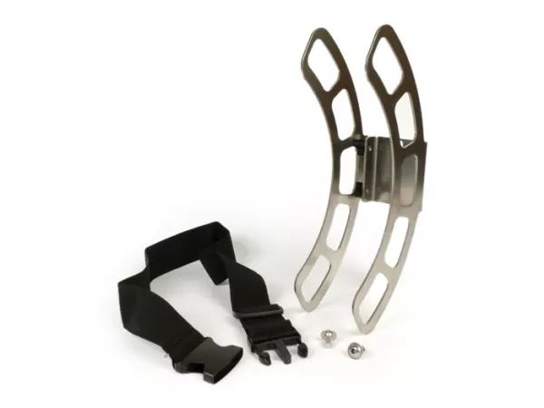 Spare wheel carrier behind legshield -MRP, 8, 9, 10 Felge- Vespa 50-150 ccm Smallframe/Largeframe, V50, 50N, PV125, ET3, Super, GL, T4, Sprint, GT, GTR, GS150 / GS3 (VS1T bis VS5T) - stainless