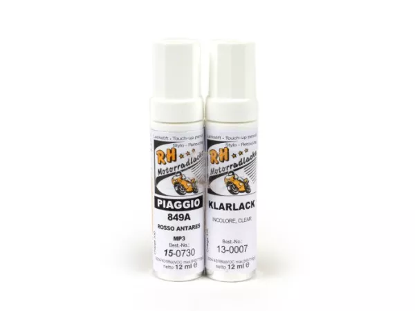 Barra de retoque -RH LACKE- Piaggio 849/A Rojo (rosso antares), 2 x 12ml