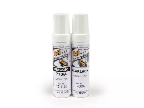 Touch-up pencil -RH LACKE- Piaggio 770/A silver (silver dolomites), 2 x 12ml
