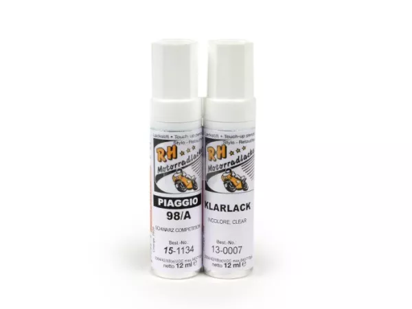 Touch-up stift -RH LACKE- Piaggio 98/A Svart (tävling), 2 x 12ml