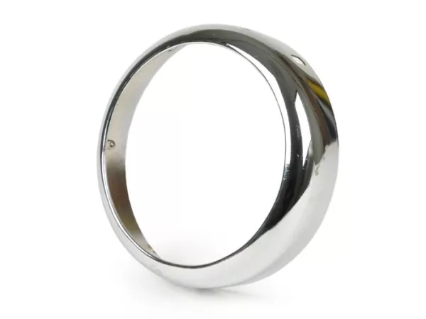 Koplamp sierring -OEM KWALITEIT, Ø=115/120mm (glas/buitenkant)- Vespa GS150 (D), Touring 2-4 (D) - Chroom (Hella/Scharlach)