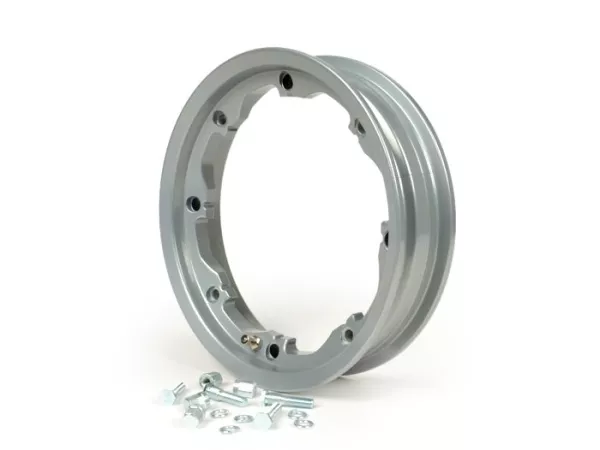Pelek -FA ITALIA, tubeless, Gurita, aluminium 2.10-10 inci - Lambretta LI Series 1-3, LI S, SX, TV Series 2-3 - Silver