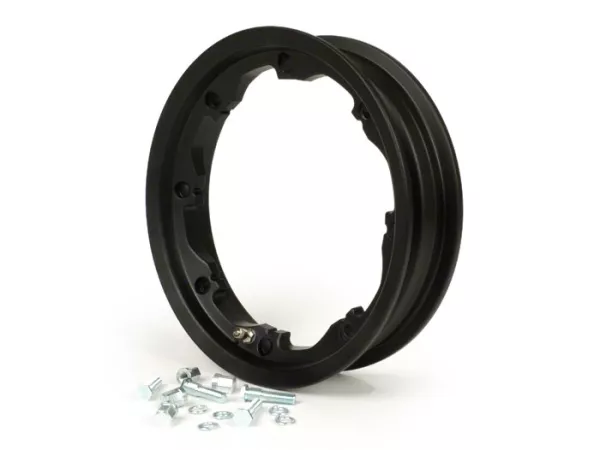 Llanta -FA ITALIA, tubeless, Octopus, 2.10-10 pulgadas aluminio- Lambretta LI Series 1-3, LI S, SX, TV Series 2-3 - negro mate