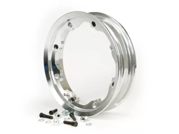 Llanta -FA ITALIA, tubeless, Octopus, 2.10-10 pulgadas aluminio- Lambretta LI series 1-3, LI S, SX, TV series 2-3 - aluminio pulido