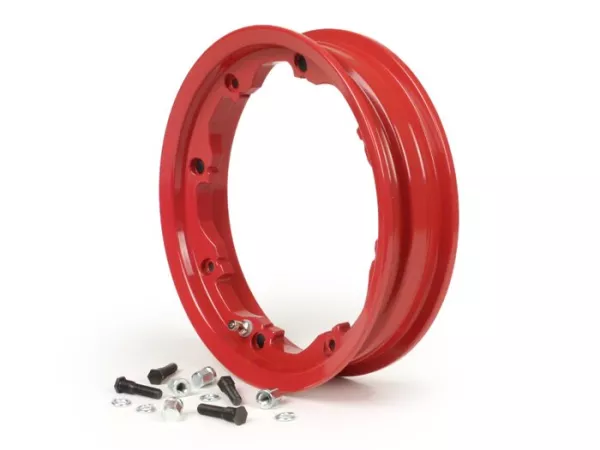 Llanta -FA ITALIA, tubeless, Octopus, 2.10-10 pulgadas aluminio- Lambretta LI Series 1-3, LI S, SX, TV Series 2-3 - roja