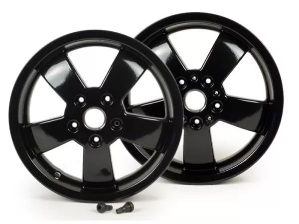 Paire jantes -PIAGGIO Super Sport 2017 - 3.00-12 pouces - 5 rayons- Vespa GT, GTL, GTS, GTV 125-300cc - noir