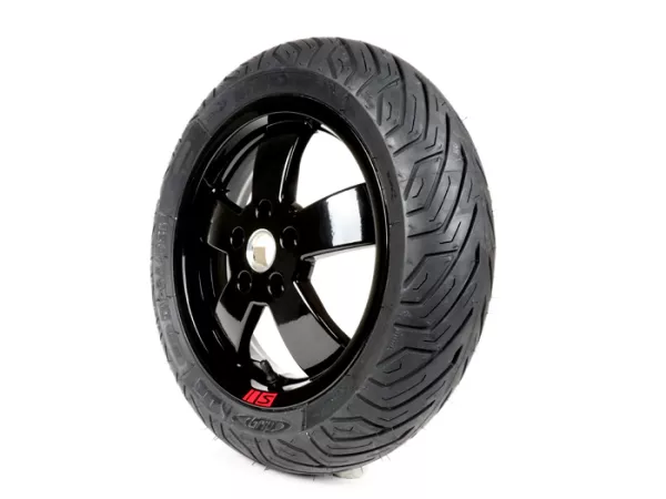 Ban musim panas depan lengkap -MICHELIN City Grip 120/70 - 12 TL 51P rf - Vespa GT, GTL, GTS 125-300, GTV - pelek Super Sport 2017 - hitam