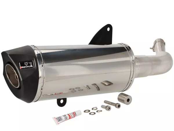 Exhaust -REMUS (with catalyser) Ø65mm RSC- Vespa GTS 300ie SUPER (ZAPMA33) - (Euro 4, 2016-) - stainless steel, silver