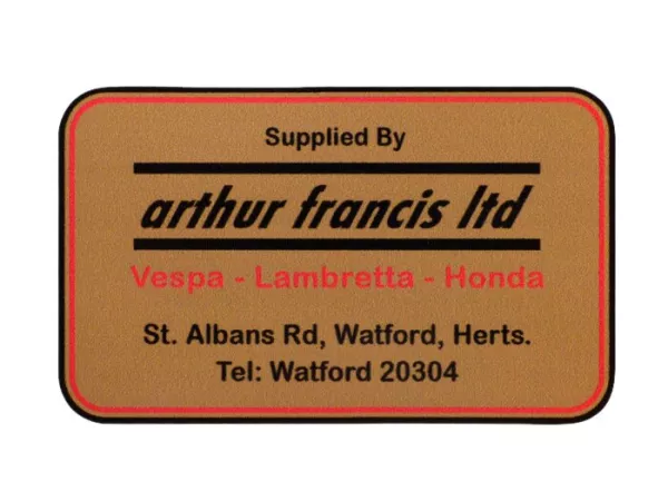 Adesivo -LAMBRETTA fornito da Arthur Francis 90x55 mm-
