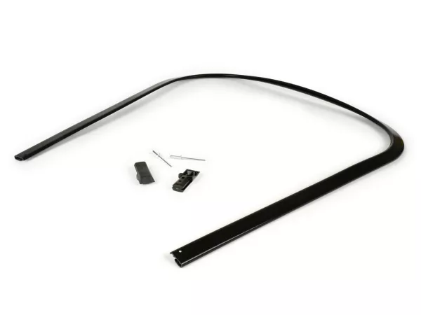 Pelindung tepi termasuk set potongan ujung pelat tendang -BGM ASLI- Vespa PK S, PK S Lusso, PK SS, PK ETS - plastik - hitam