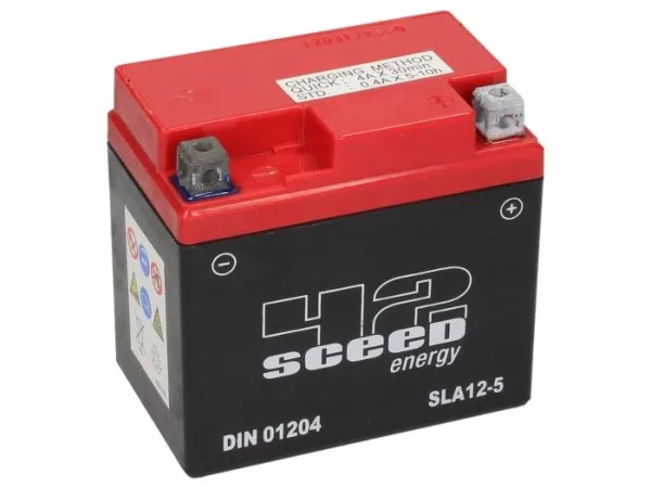 Batteri -Gel SCEED 42 Energy- SLA12-5 - 12V, 5Ah - 106x71x114mm