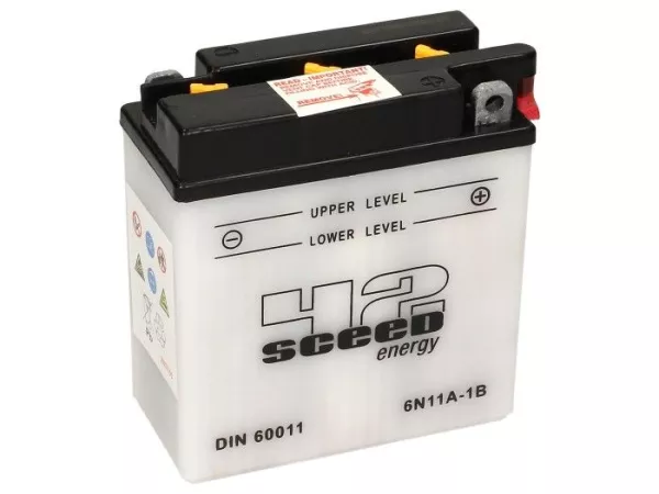 Batería -Estándar SCEED 42 Energy- 6N11A-1B - 6V, 11Ah - 122x62x132mm (sin ácido)