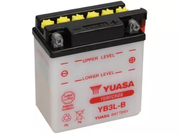 Batteria -Standard YUASA YB3L-B- 12V, 3Ah - 99x56x110mm (senza acido)