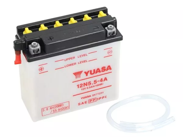 Battery -Standard YUASA 12N5,5-4A- 12V, 6Ah - 114x70x131mm (without acid)