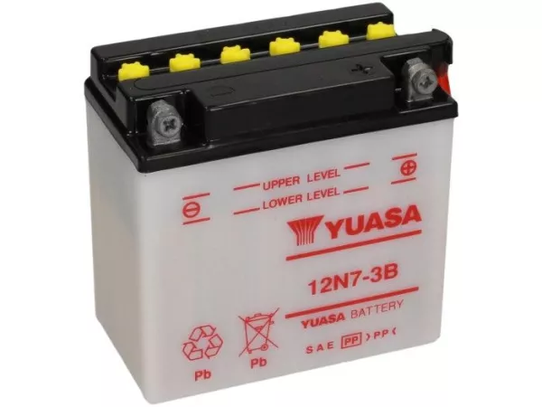 Batería -Estándar YUASA 12N7-3B- 12V, 7Ah - 135x75x135mm (sin ácido)