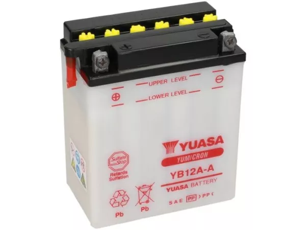 Batería -Estándar YUASA YB12A-A/12N12A-4A-1- 12V, 12Ah - 135x81x161mm (sin ácido)