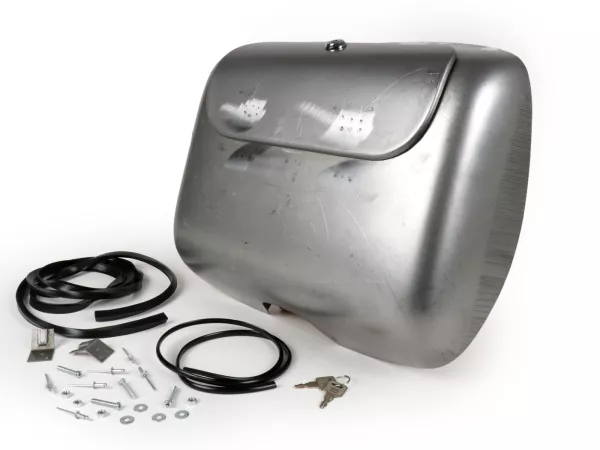 Glove box set -ULMA NANUCCI Style- Lambretta DL, GP - unpainted/bare steel (oiled)