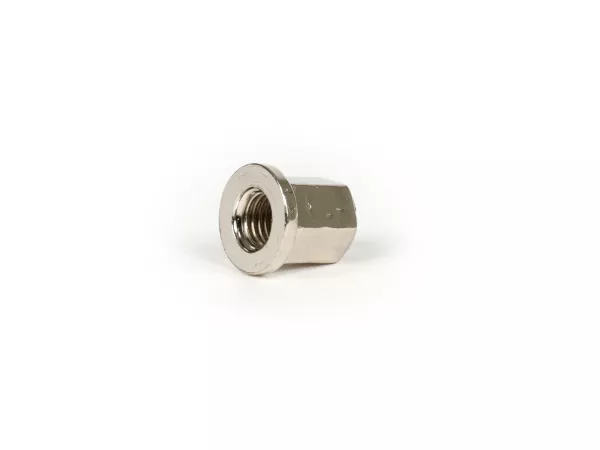 Nut with flange (high) -101 OCTANE- M7 x 1.00mm - used as cylinder head nut Minarelli 50cc horizontal