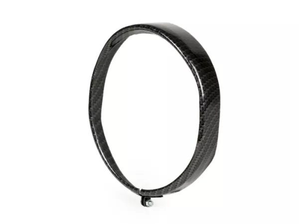 Headlamp rim -CIF carbon look, Ø=115/120mm (lens/external)- Vespa Vespa SS50 (V5SS1T), 50SR (V5SS2T), SS90 (V9SS1T), 90 Racer (V9SS2T), PV125 (VMA1T, VMA2T), ET3 VMB1T), Super (VNC1T/VBC1T)