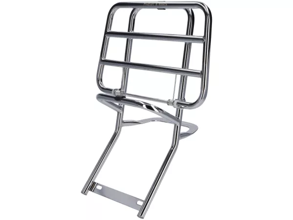 Porte-bagages arrière rabattable -PREDIERI ABBATE- Vespa Largeframe - Vespa PX80, PX125, PX150, PX200 - Chrome