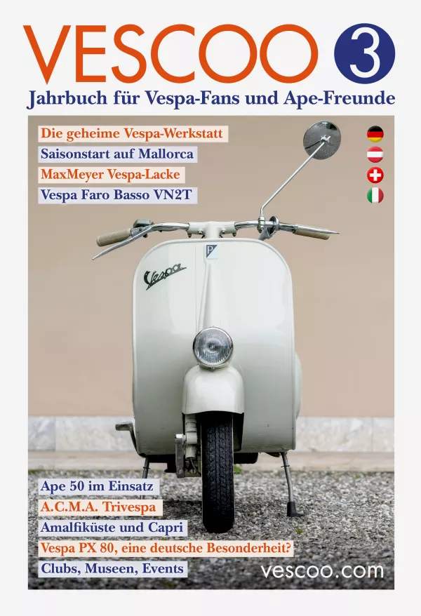 VESCOO 3 Yearbook for Vespa fans and Ape friends, 288 pages, hardcover, 16 x 23.5 cm - Language: German