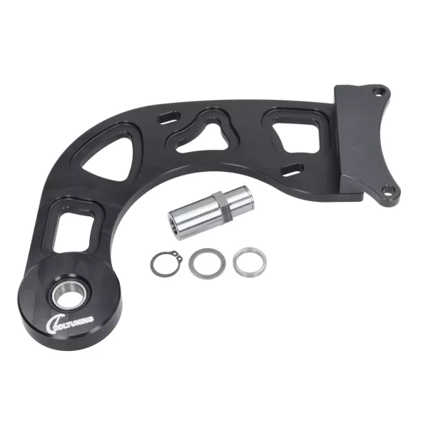 Swing arm brace -DDL TUNING- CNC - Minarelli 50 ccm (horizontal, long housing MA/MY) - black
