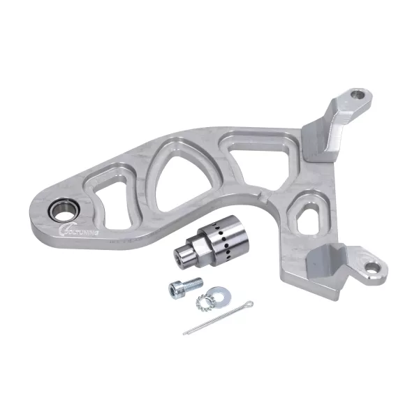 Extra svängarm -DDL Tuning CNC silver- Piaggio 125-180 ccm 2-takt - Gilera Runner FX/FXR 125-180, Italjet Dragster 125-180, Piaggio SKR125, SKR150, TPH125, Skipper125, Skipper150, Hexagon LX/LXT 125-180 AC/LC
