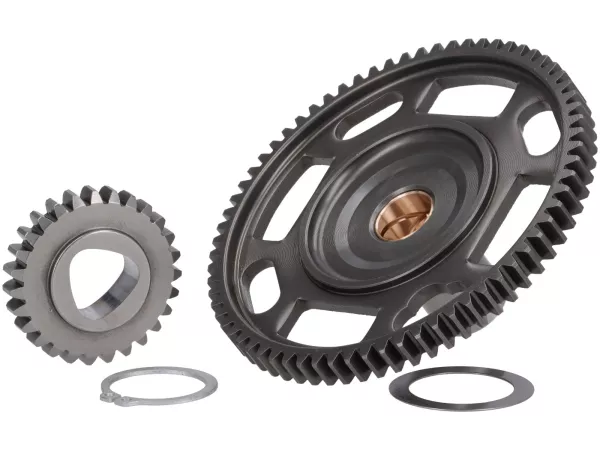 Rapporto di trasmissione primario (poligono) -EGIG PERFORMANCE- Vespa V50, PV125, ET3, PK50, PK80, PK125 - 27-69 = 2,56 (dentatura diritta) - utilizzato ad esempio per EGIG220, Quattrini M200