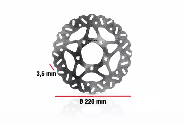 Brake disc -MALOSSI- Whoop Disc - Ø220x58x3,5mm- Gilera Runner 50-200, Piaggio NRG, Aprilia Sport City One 50-125