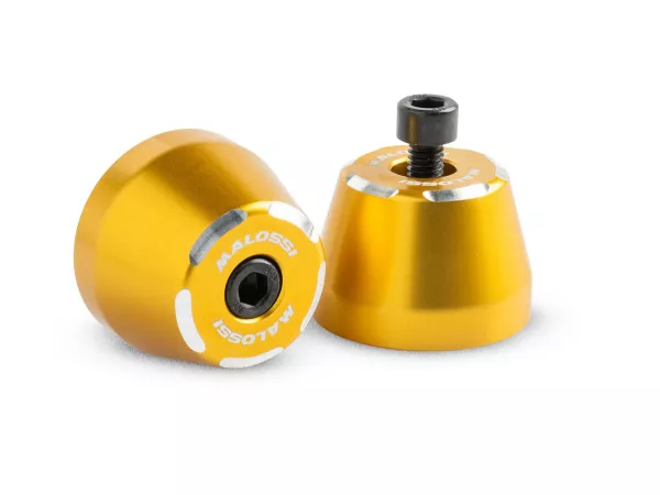Handlebar end weights set Malossi, gold for Vespa GTS, GTS Super, GTV, GT 60, GT, GT L 125-310cc