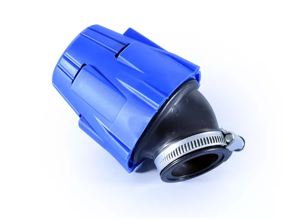 Filter udara -POLINI- Blue Air Box - 30°, lebar sambungan = 42mm - Mikuni VM 15-21