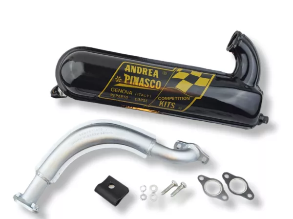 Pot d’échappement -FACO ET3 banane- Vespa PV125, ET3 125 - noir