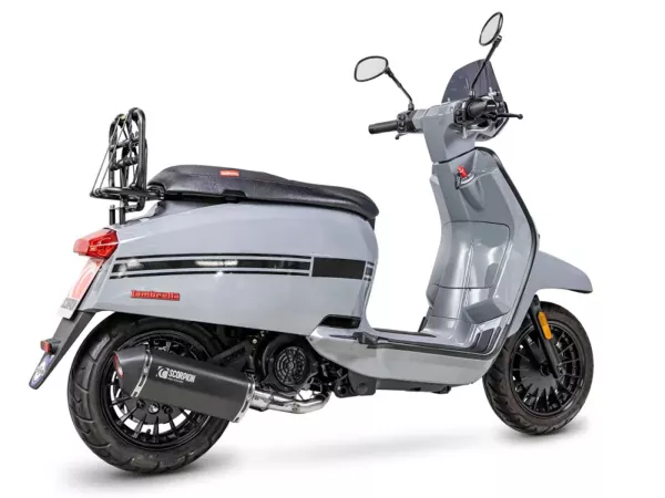 Auspuff SCORPION, Serket Parallel, schwarz beschichtet für Lambretta V125 Special (2021-2025)