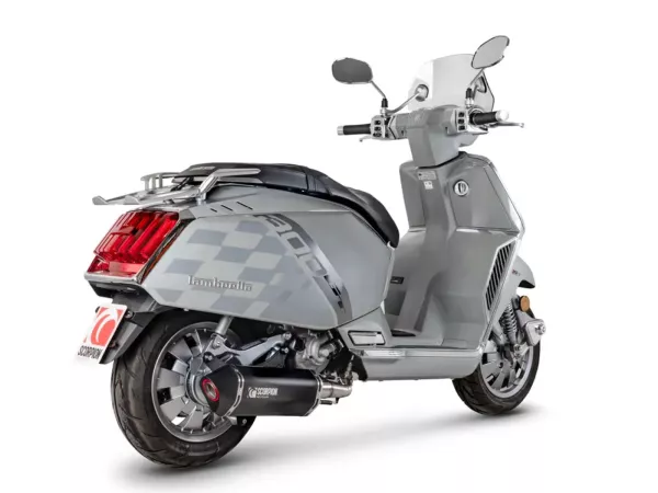Auspuff SCORPION, Serket Parallel, schwarz beschichtet für Lambretta X300 Euro 5+ (2025-)