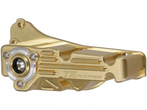 Cárter de aceite TR Factory, dorado, para Vespa 946 125–150 (2013–), GTS / GTS Super 125–150 (2016–), LT 125–150 (2014), LX 125–150 (2012–2013), Primavera 125–150 (2013–), S 125 (2012), Sprint 125–150 (2014–)