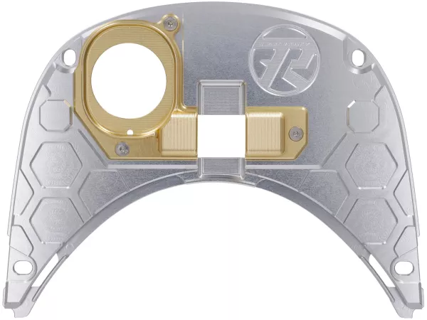 Copri serbatoio TR Factory CNC, argento / oro per Vespa Primavera, Sprint 125-150cc