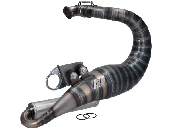 Scarico - 2LTECH Minigun M200 low pass - Quattrini M200, Egig 220, Ø=44 mm, silenziatore terminale avvitato - Vespa ET3, PV125 - È necessario spostare l'ammortizzatore - compatibile con il vano bagagli