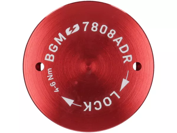 M28x1 Cap - BGM PRO, CNC, red - h=2mm, Vespa
