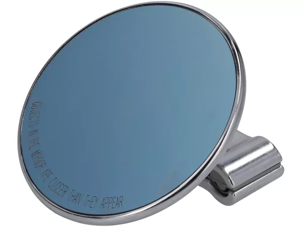 Mirror - FAR Leg Shield Clamp-On Mirror, Short Arm - Vespa/Lambretta Universal - Round, Ø=115mm - (E-mark) - Chrome