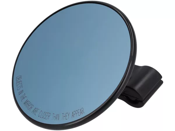 Mirror - FAR Leg Shield Clamp-On Mirror, Short Arm - Vespa/Lambretta Universal - Round, Ø=115mm - (E-mark) - Black