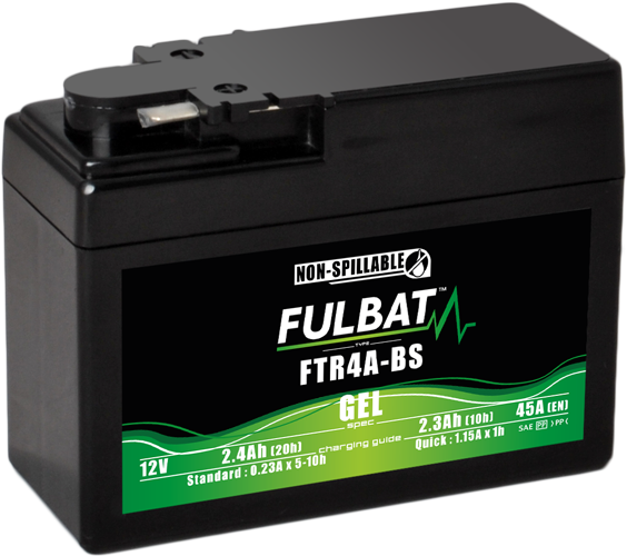 Battery (gel), maintenance-free  -FULBAT- FTR4A-BS, 12V 2.3Ah, 113x48x85mm